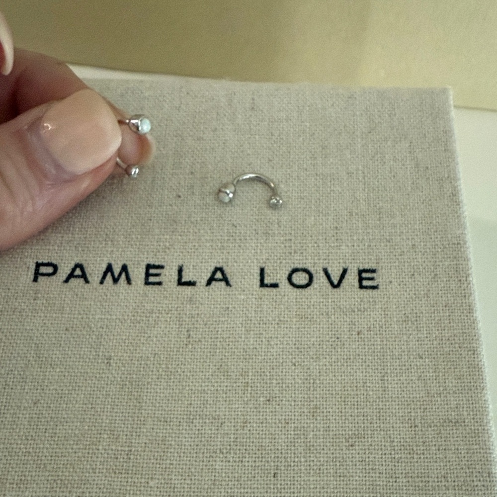 Pamela Love Silver and White Earrings